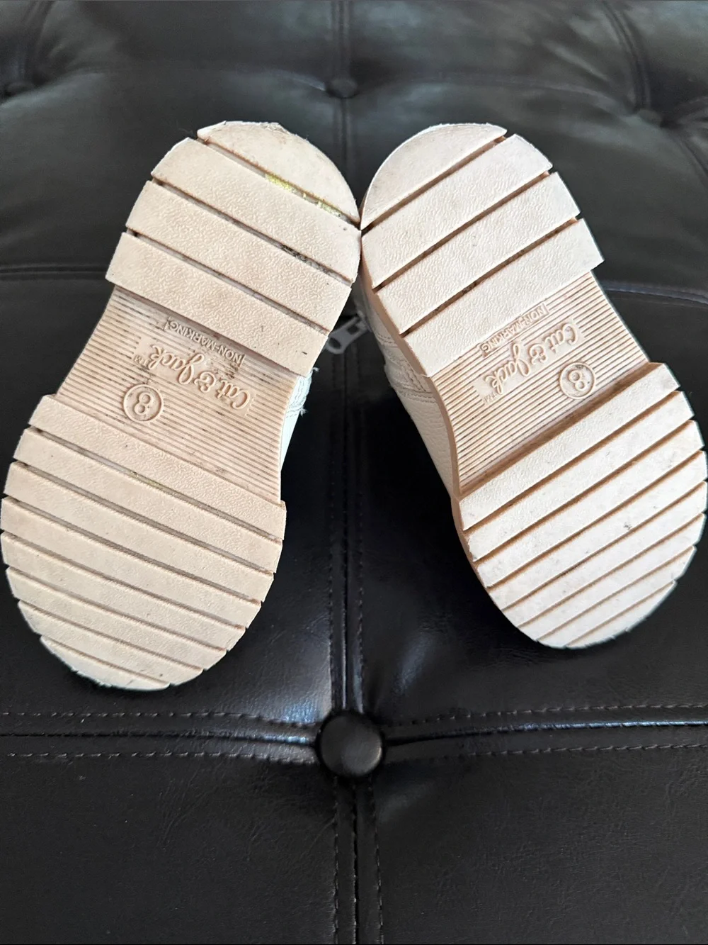 Cat & Jack Cream Ankle Boots with Tan Sole